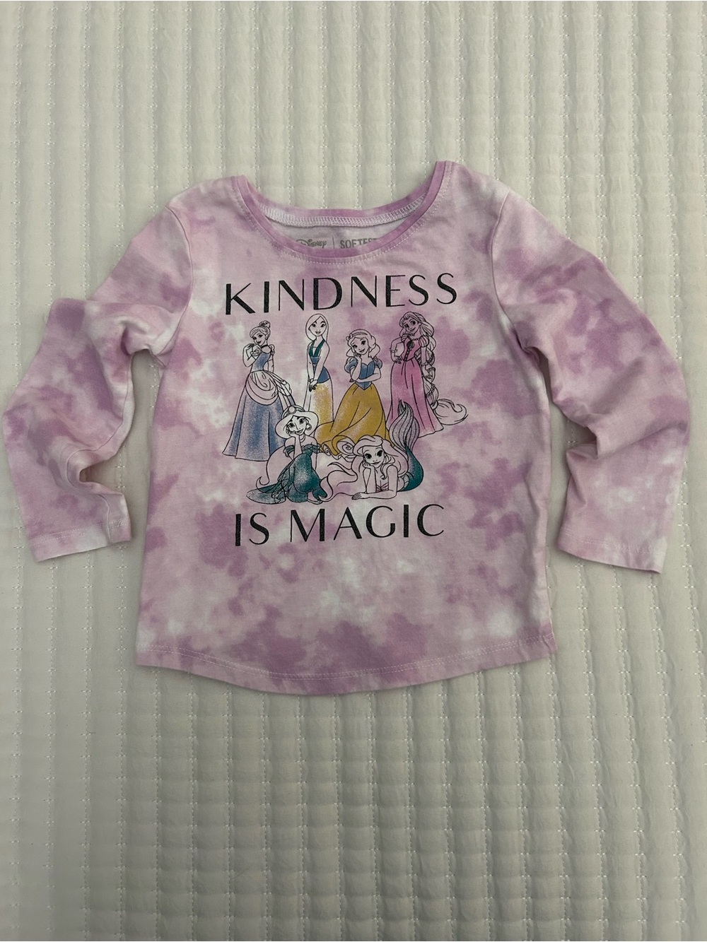 Disney Princess 'Kindness Is Magic' L/S Purple Tie-Dye Jumping Beans Top 2T